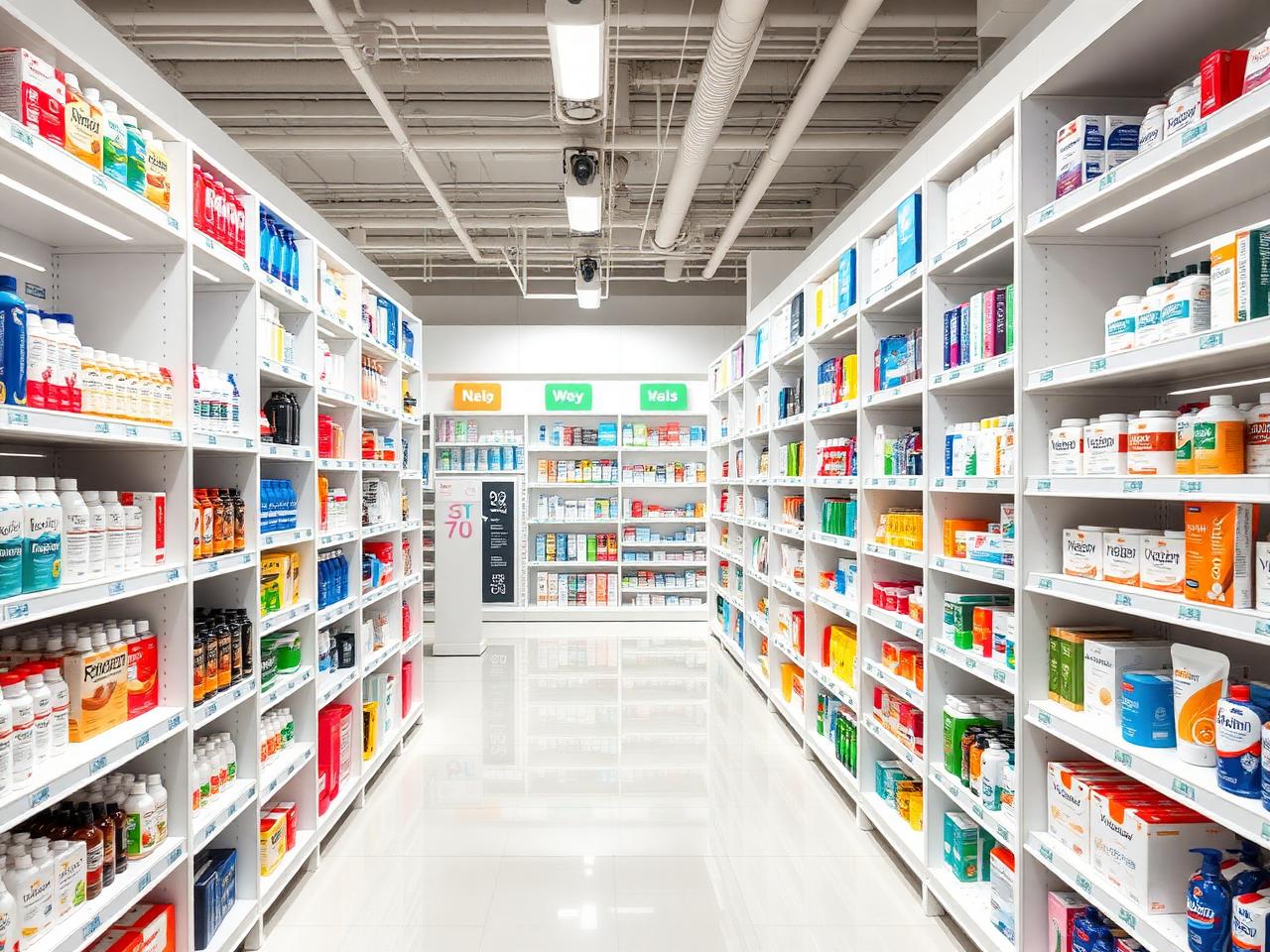 Pharmacy — white wall run, 72"